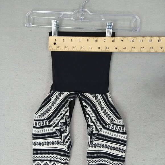 Rectangle Blanc Chaps Leggings Womens XS Black White Fair Isle Rave Festival - Picture 2 of 8